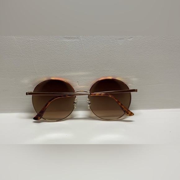 Vintage Round Sunglasses Gold & Tortoiseshell Brown Gradient - Picture 4 of 4